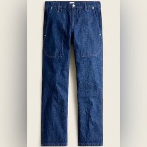 J Crew High-rise patch pocket straight-leg jean in indigo
